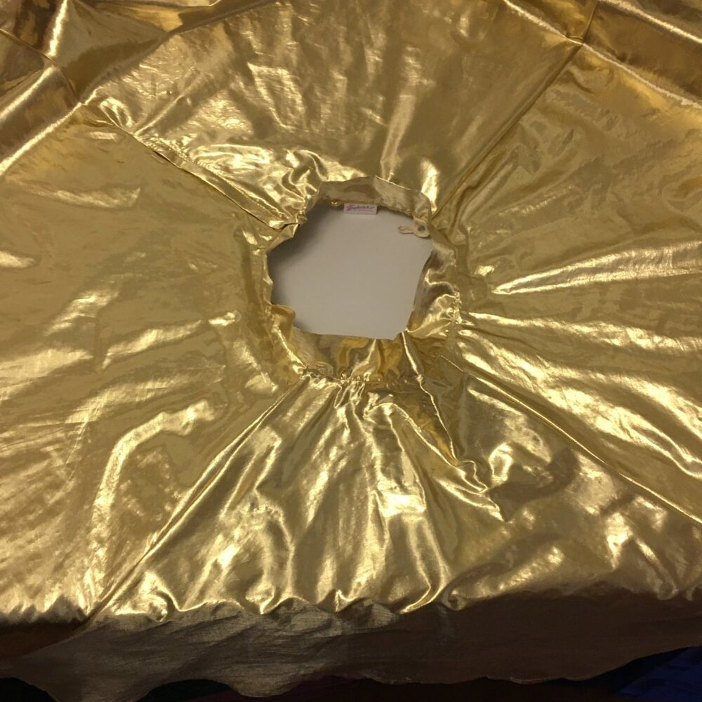 Vintage 70s 80s 90s Frederick's of Hollywood Gold Lame Circle Skirt Disco (BT) - Picture 10 of 11